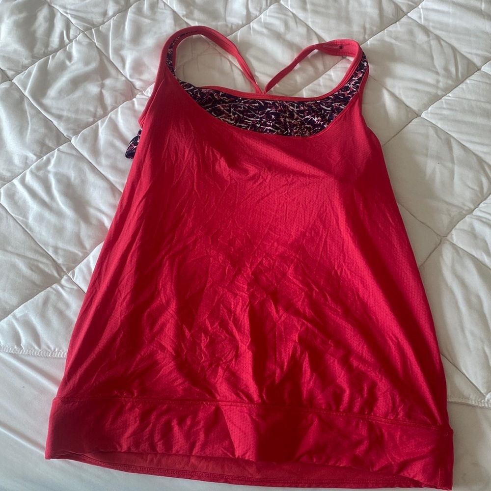 Hot pink built in bra backless top